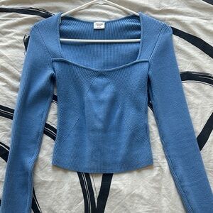 Abercrombie & Fitch Blue Cropped Ribbed Sweater